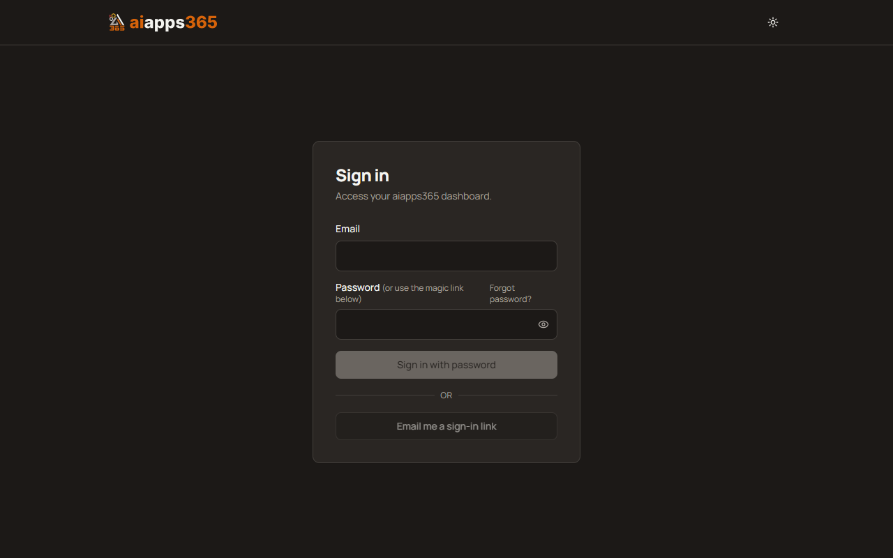 The /client/login page showing email + password fields